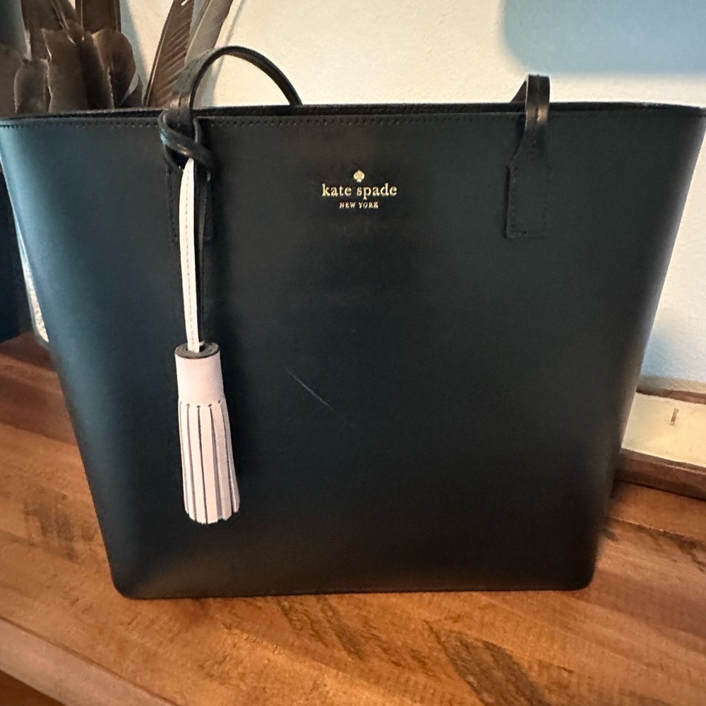Kate Spade Black Tote with White Tassel